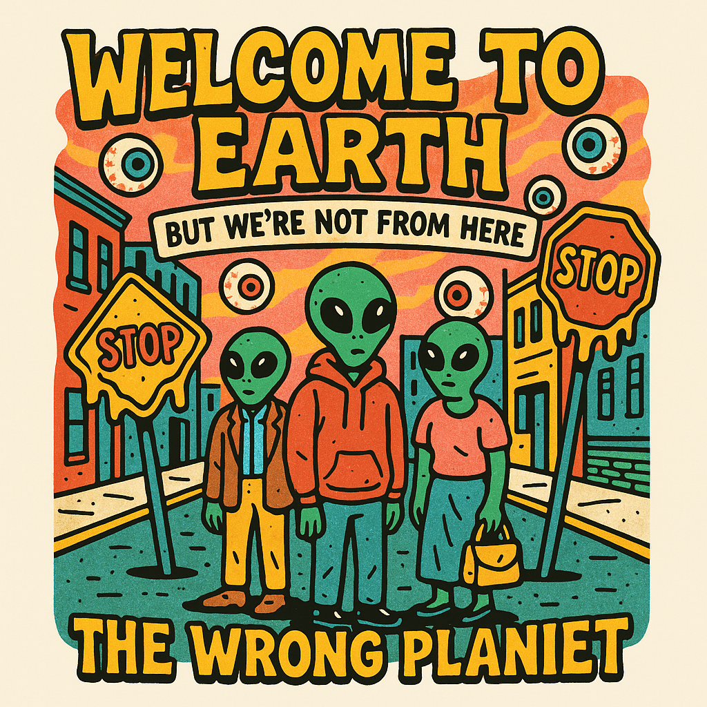 The Wrong Planet design graphic