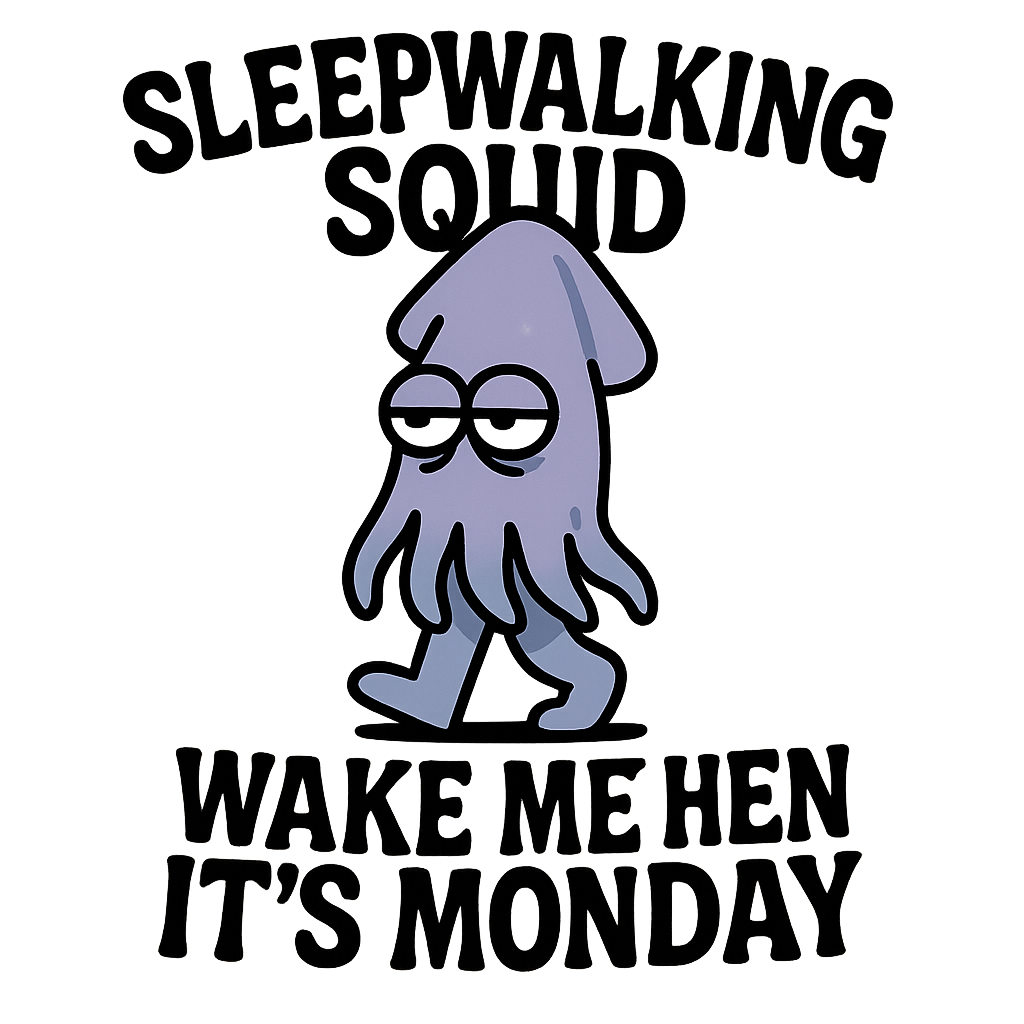 Sleepwalking Squid design graphic