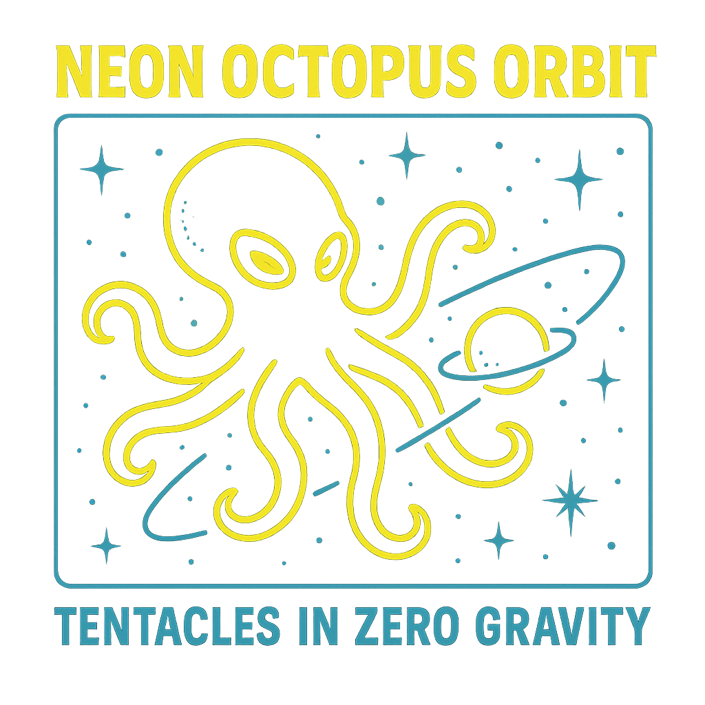 Neon Octopus Orbit design graphic