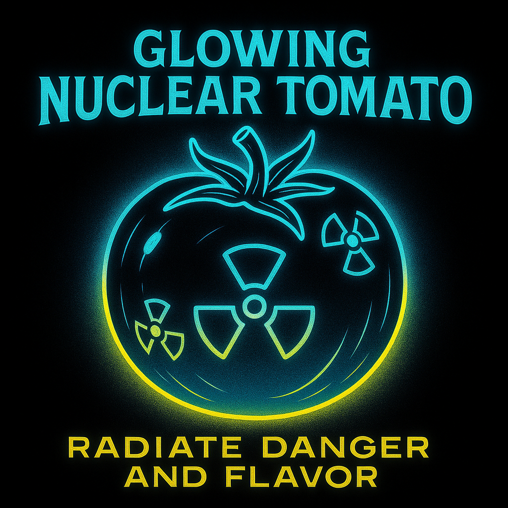 Glowing Nuclear Tomato design graphic
