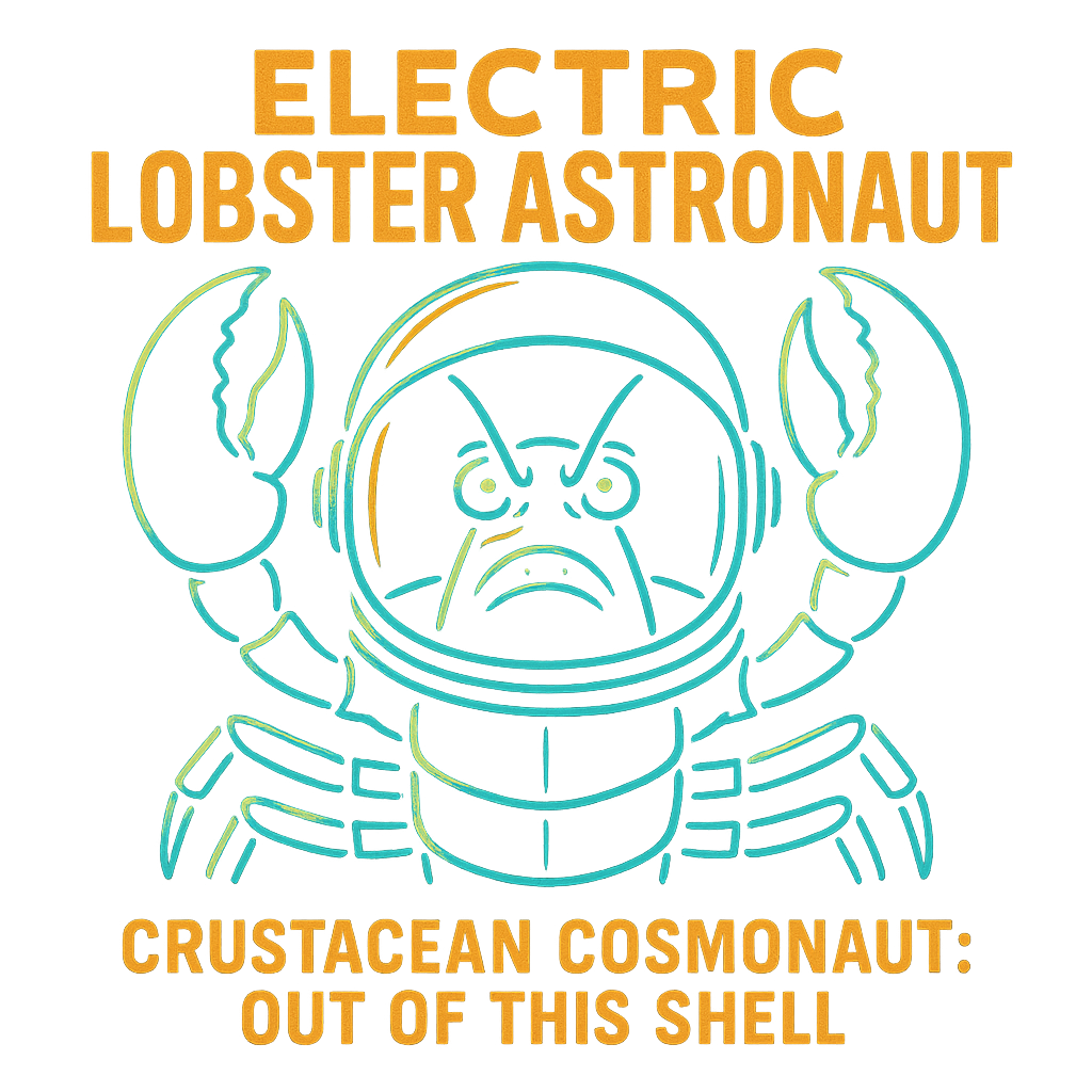Electric Lobster Astronaut design graphic