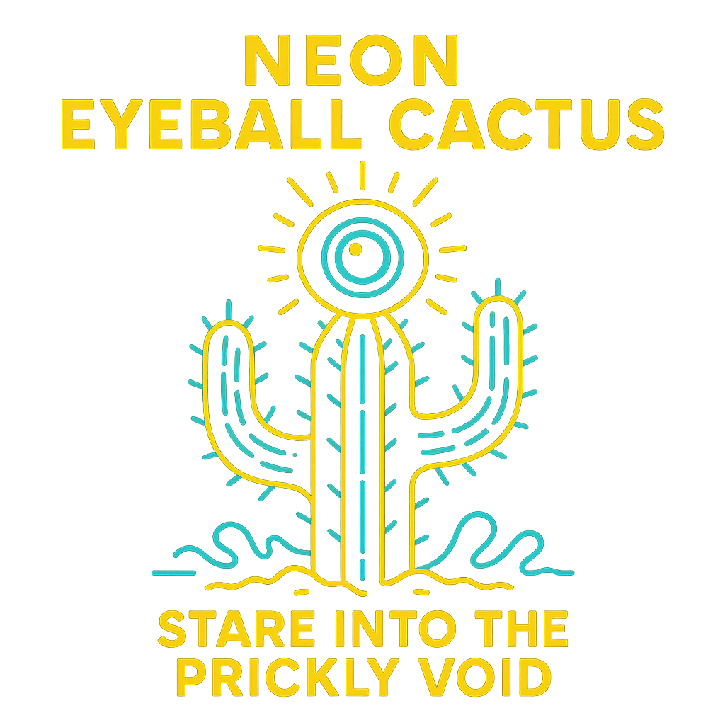 Neon Eyeball Cactus design graphic