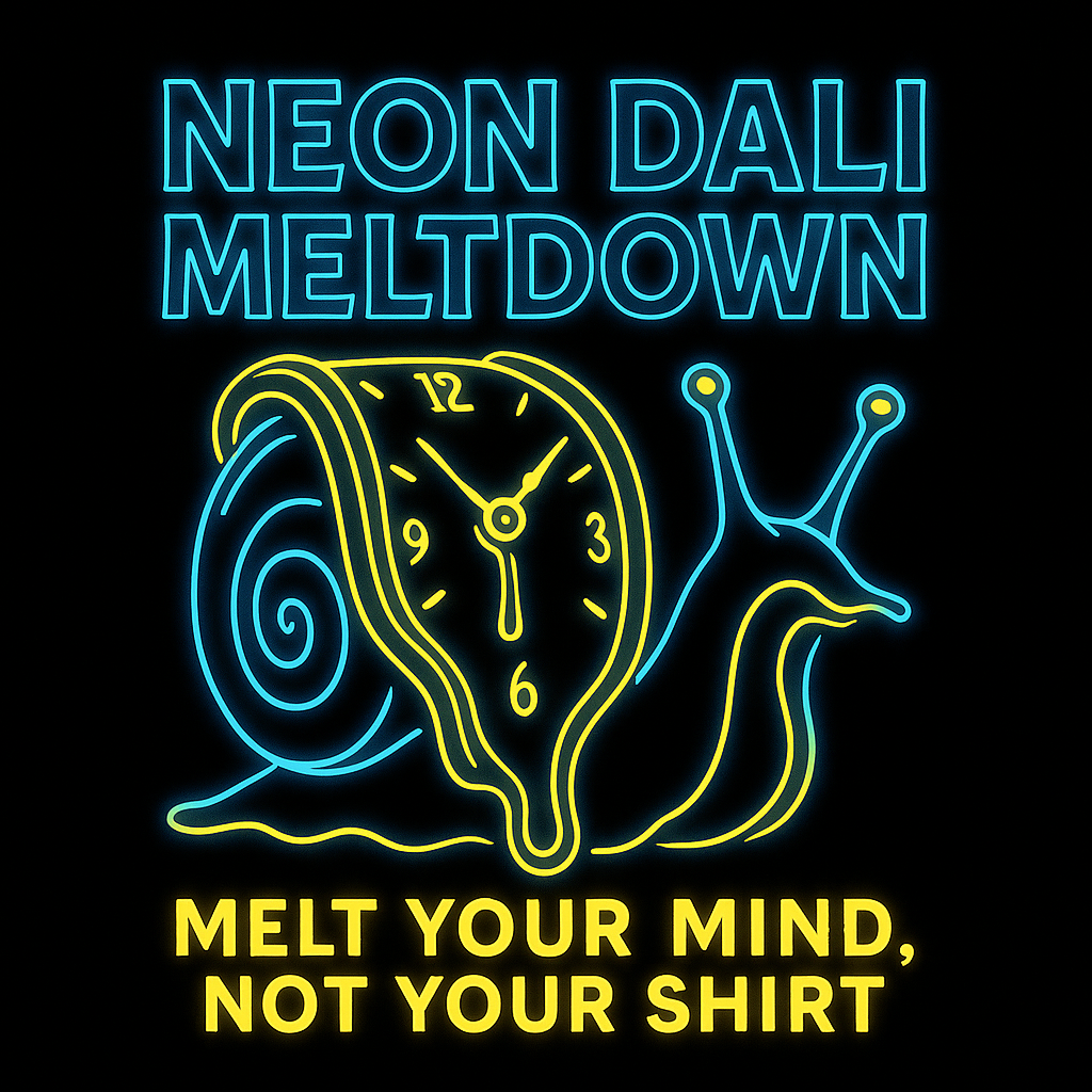 Neon Dali Meltdown design graphic