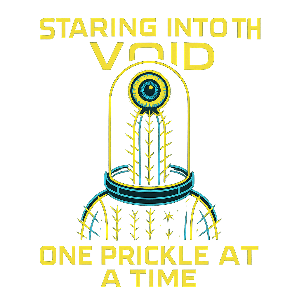 Neon Eyeball Cactus in Space Helmet design graphic