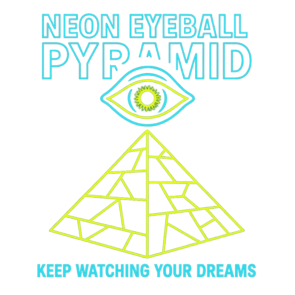 Neon Eyeball Pyramid design graphic