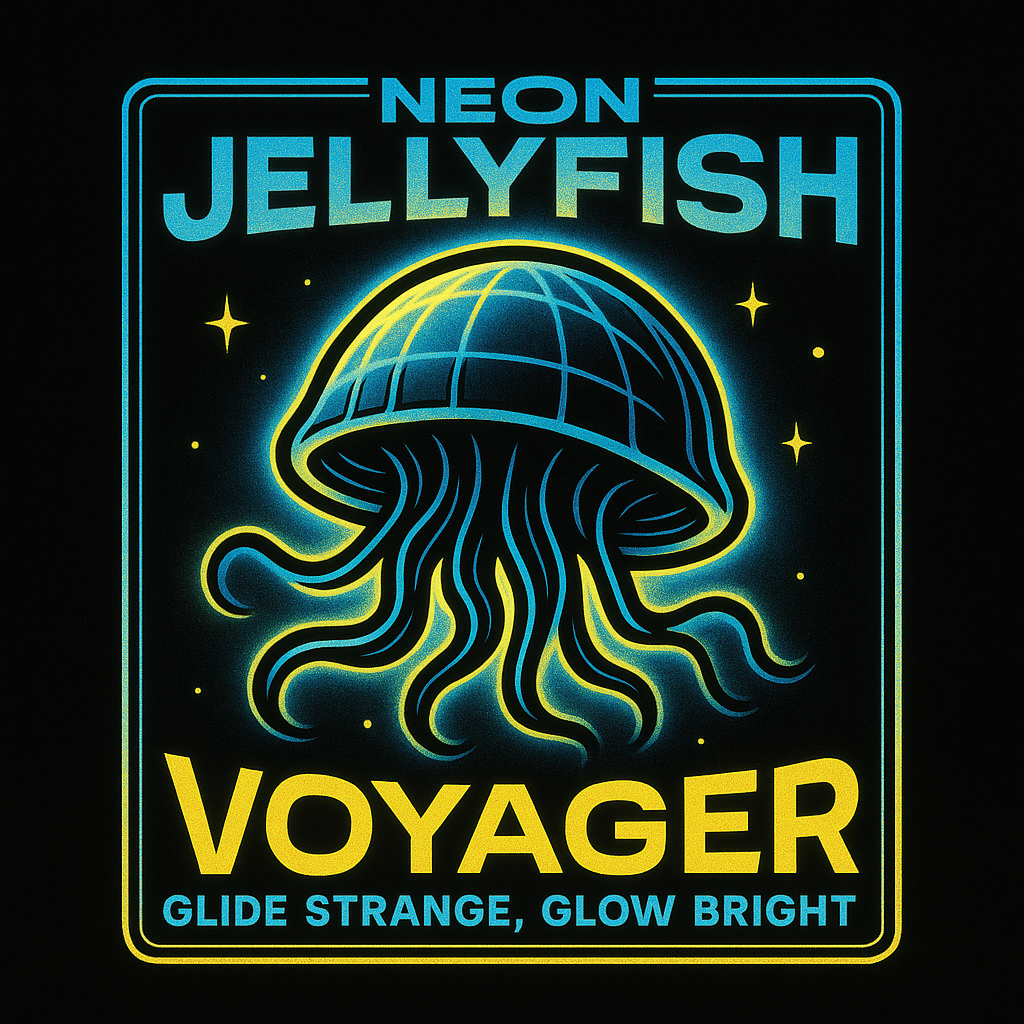 Neon Jellyfish Voyager design graphic