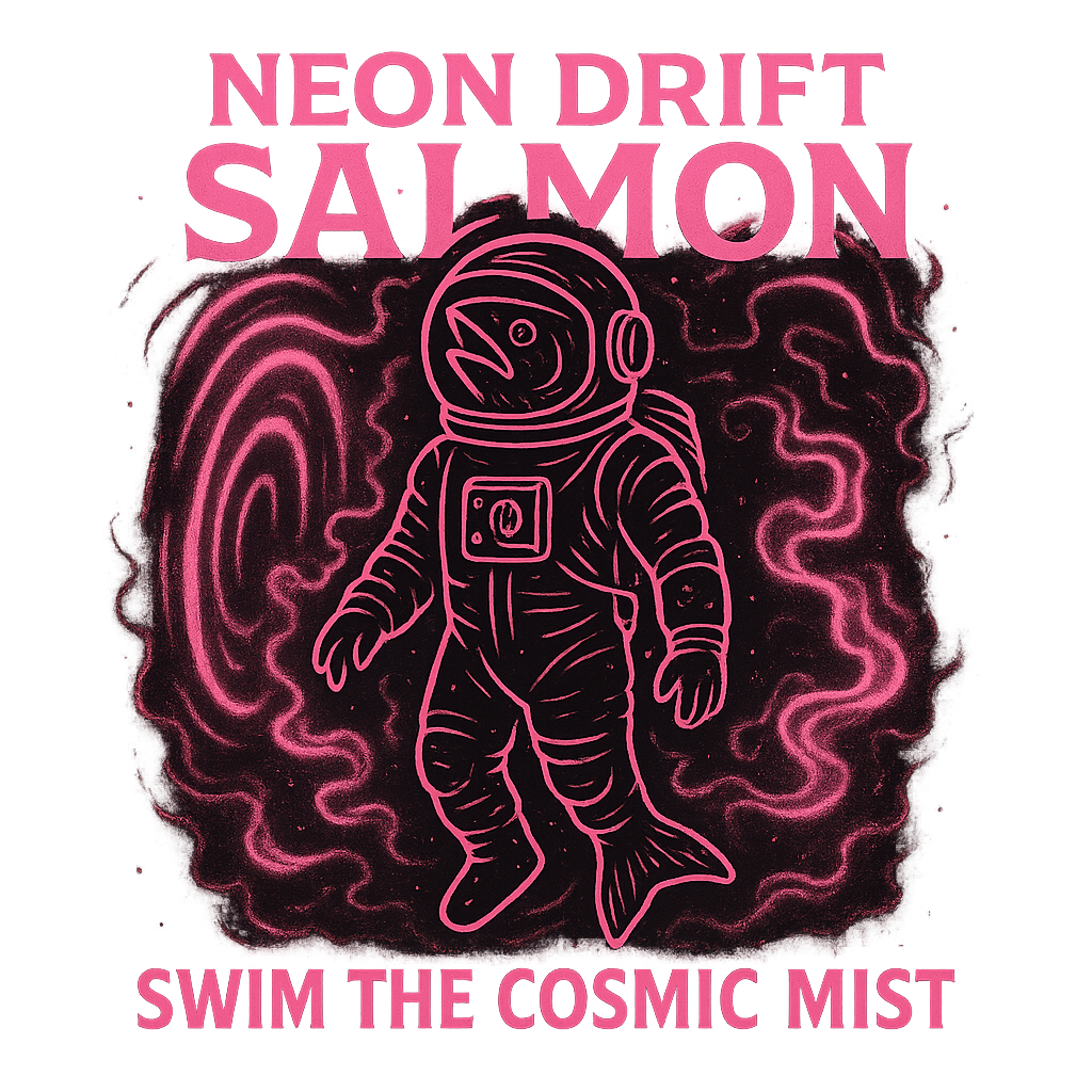 Neon Drift Salmon design graphic