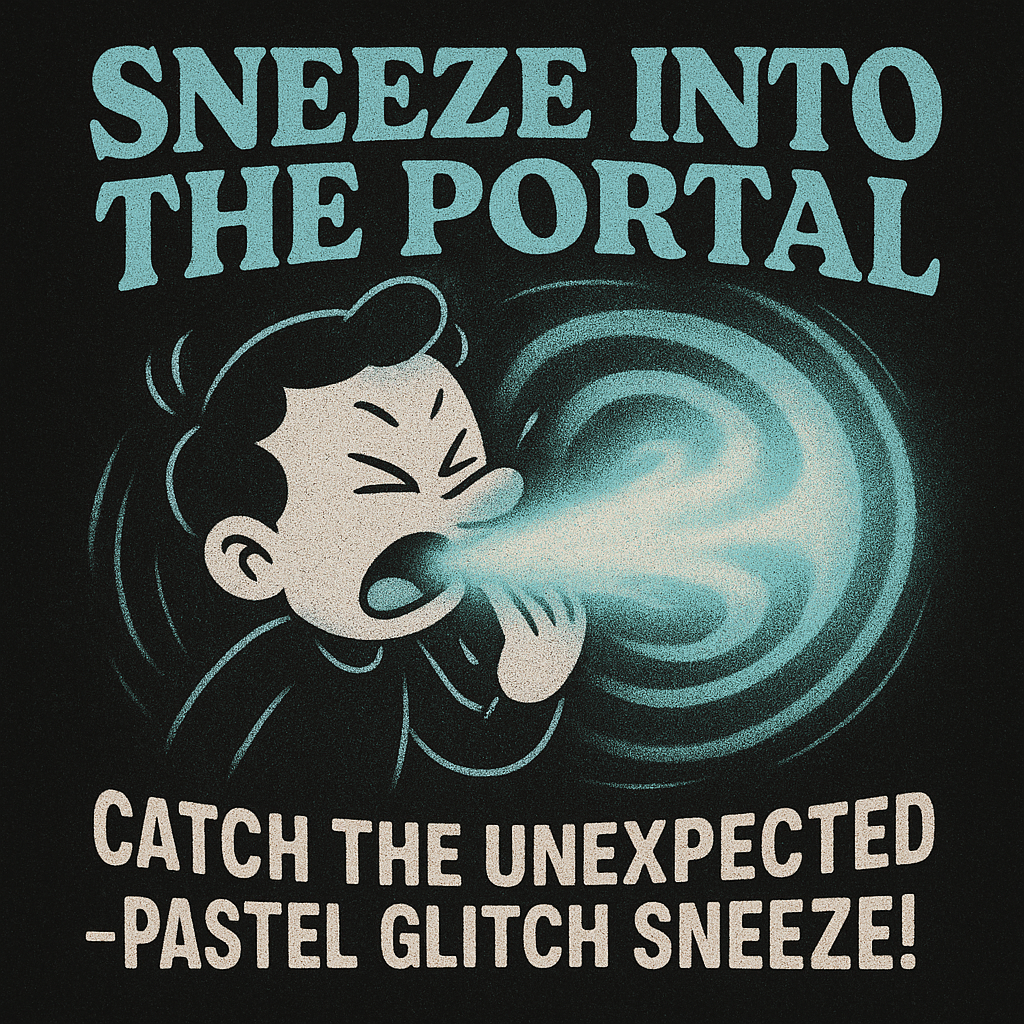 Sneeze Into The Portal design graphic