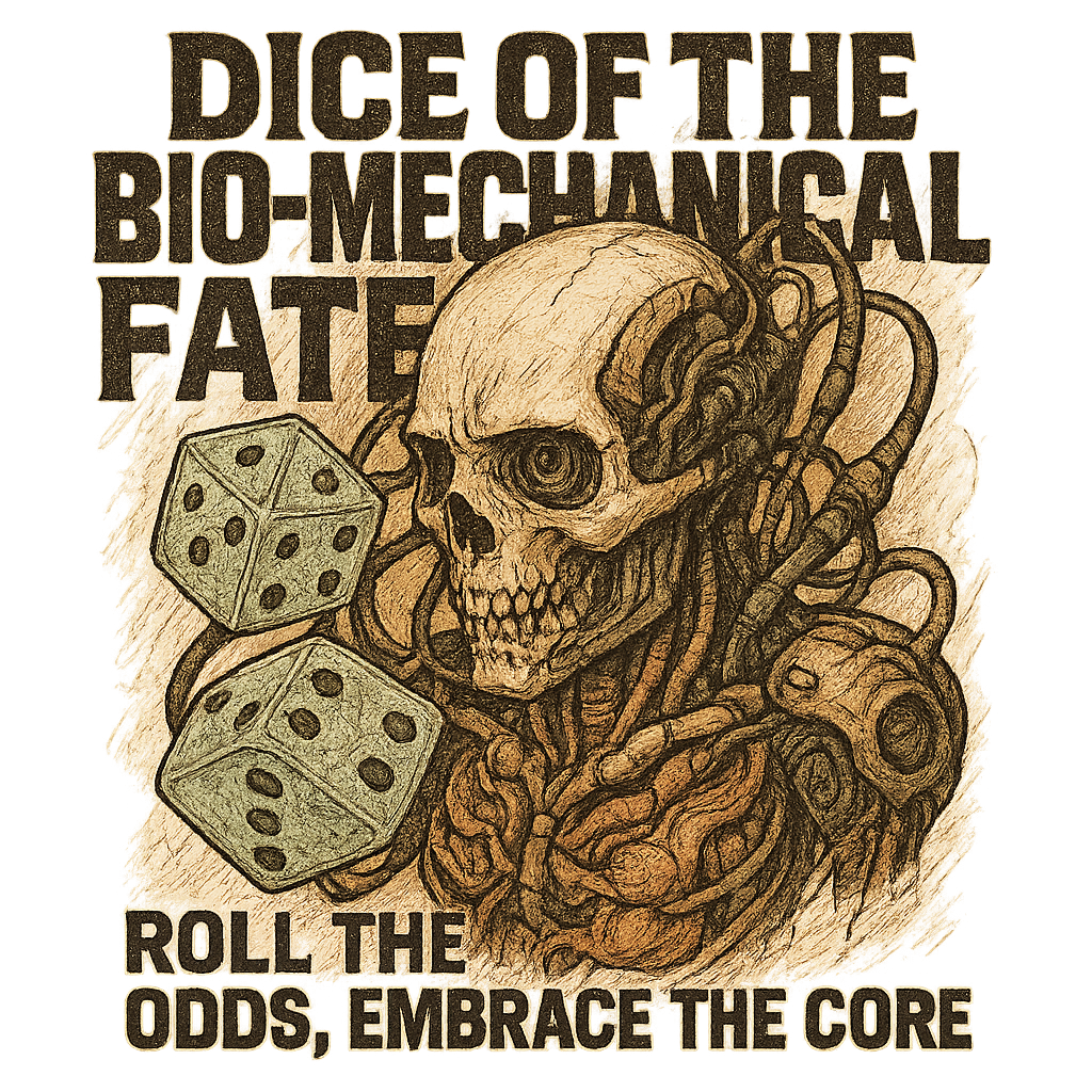 Dice of the Bio-Mechanical Fate design graphic
