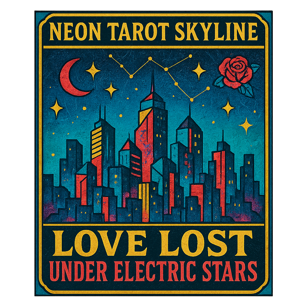 Neon Tarot Skyline design graphic