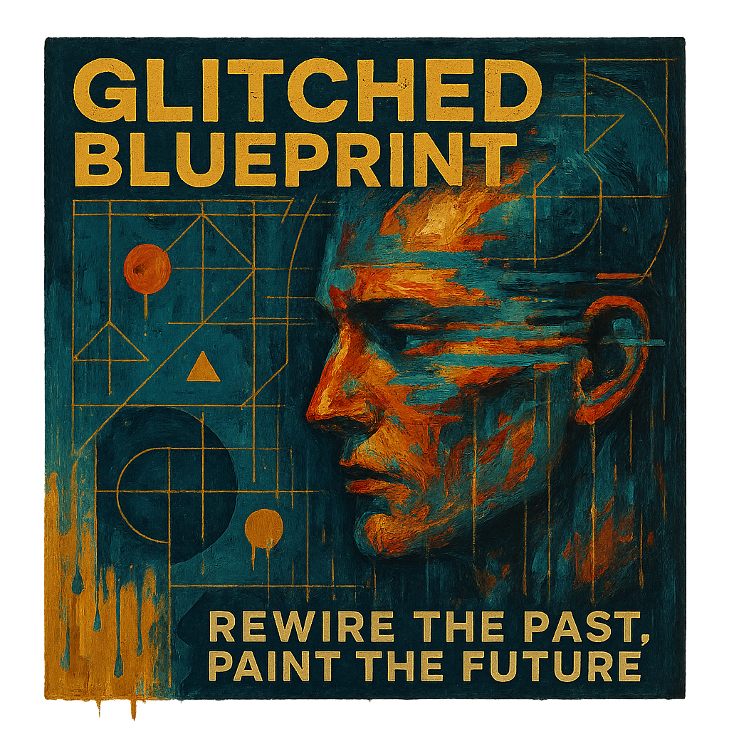 Glitched Blueprint design graphic