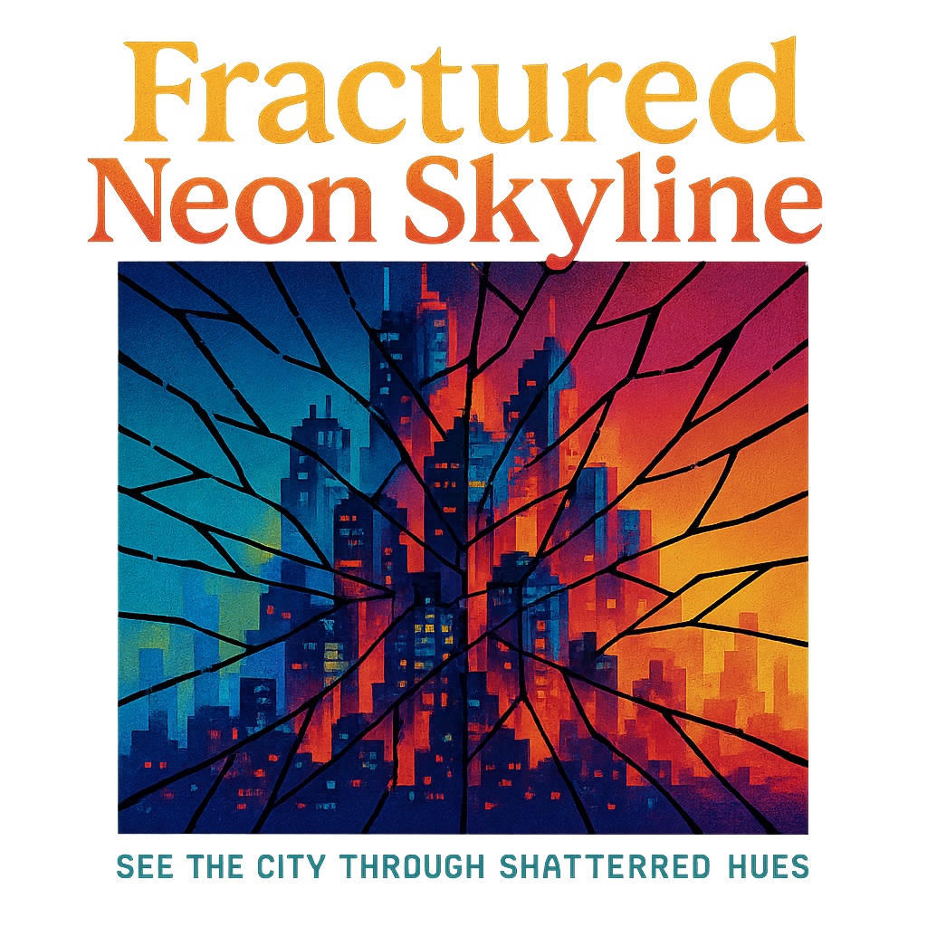 Fractured Neon Skyline design graphic