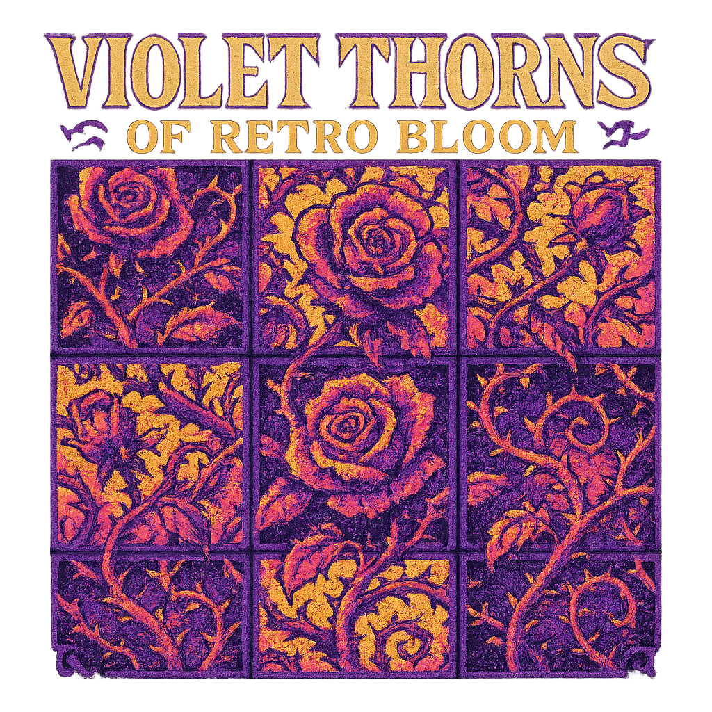 Violet Thorns of Retro Bloom design graphic