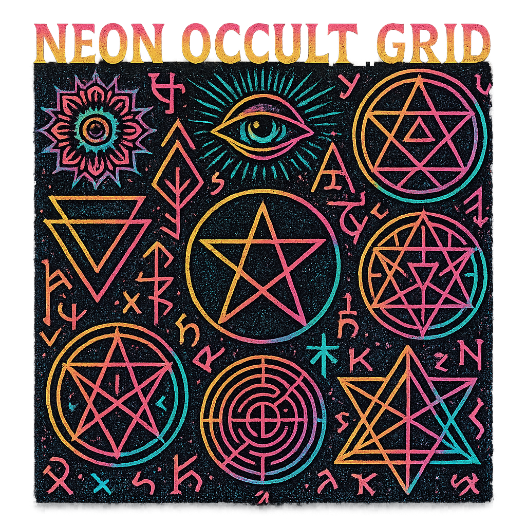 Neon Occult Grid design graphic