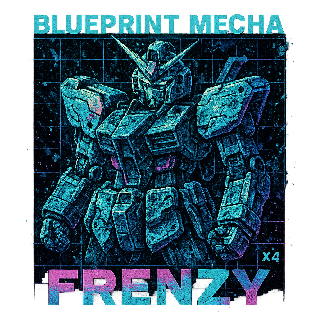 Blueprint Mecha Frenzy design graphic
