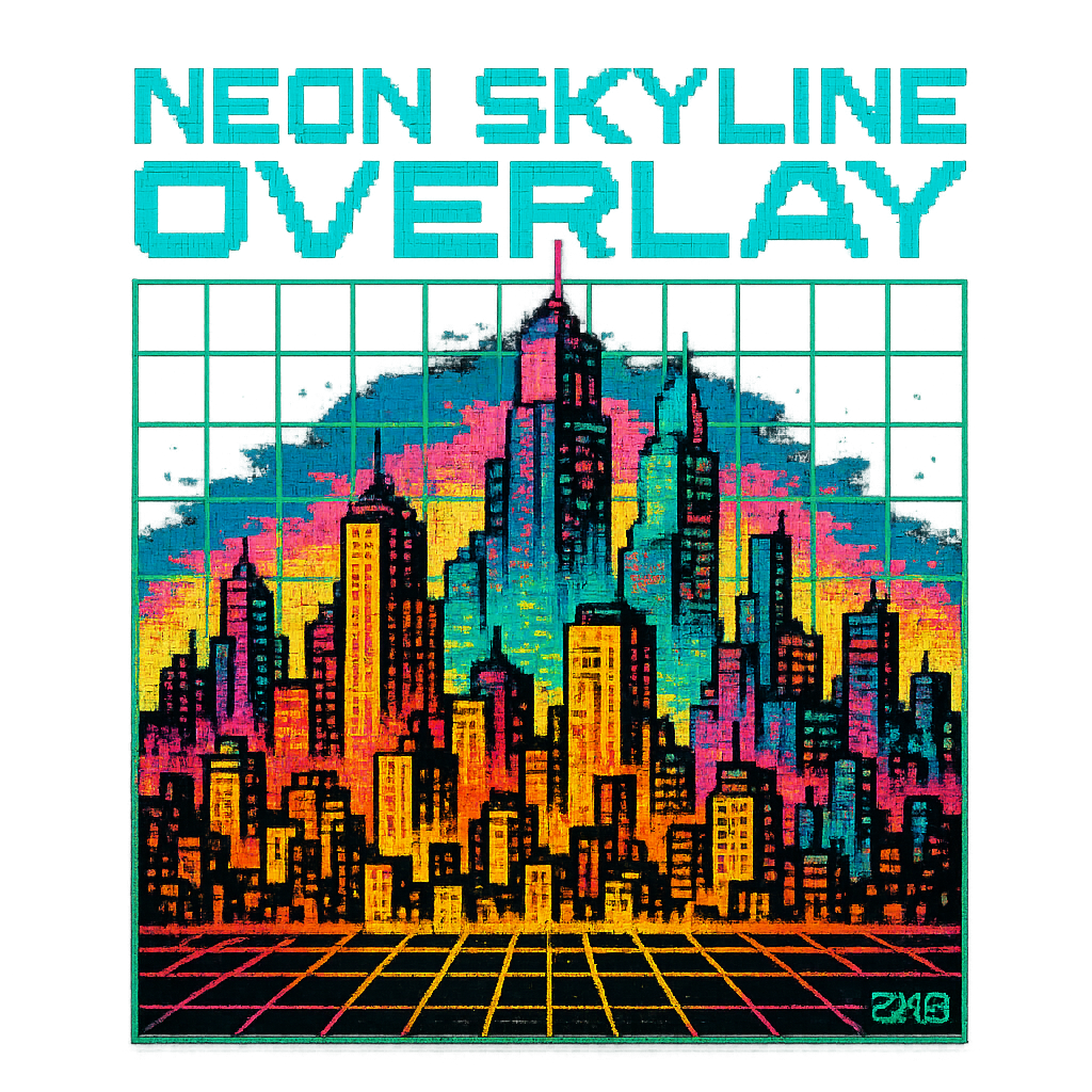 Neon Skyline Overlay design graphic