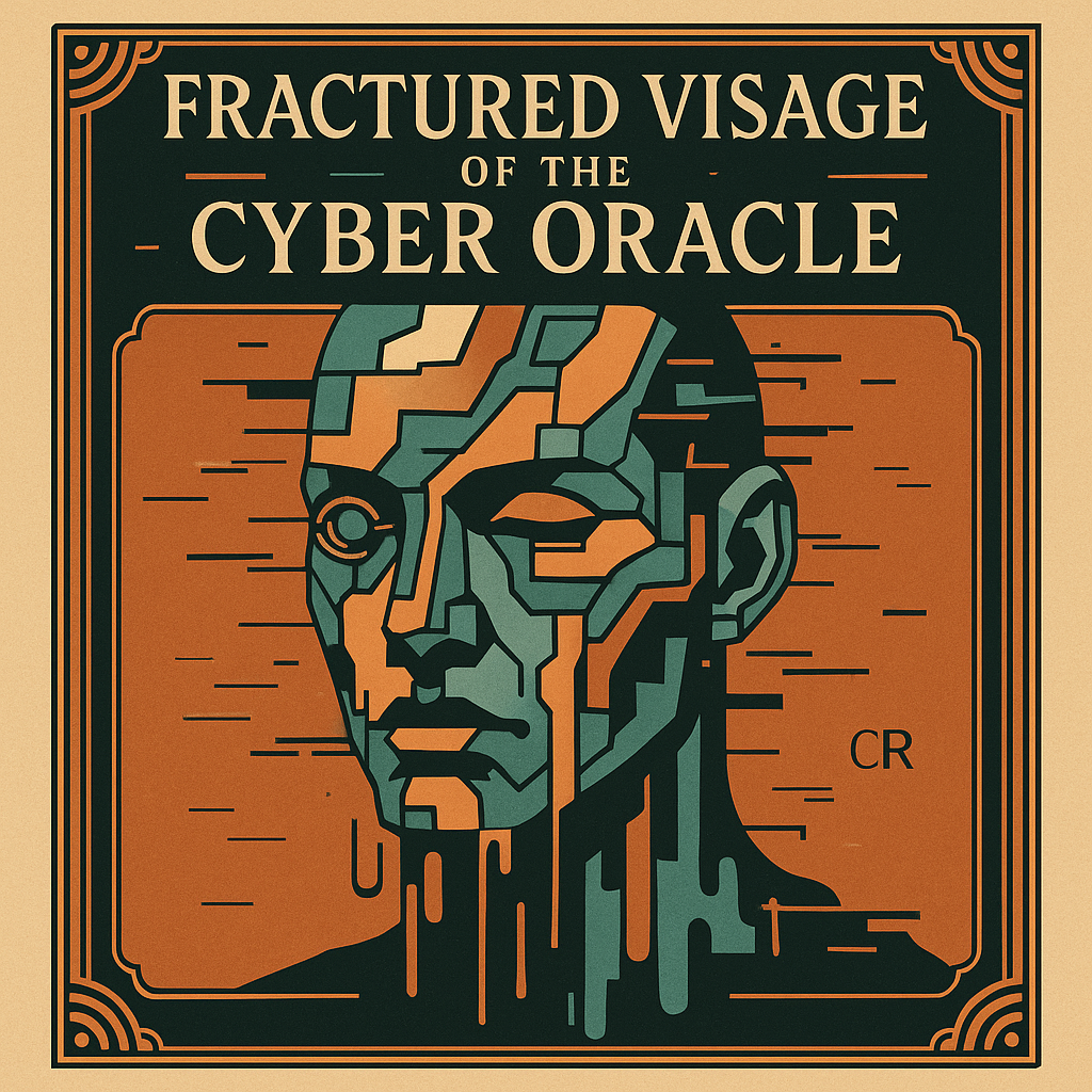 Fractured Visage of the Cyber Oracle design graphic