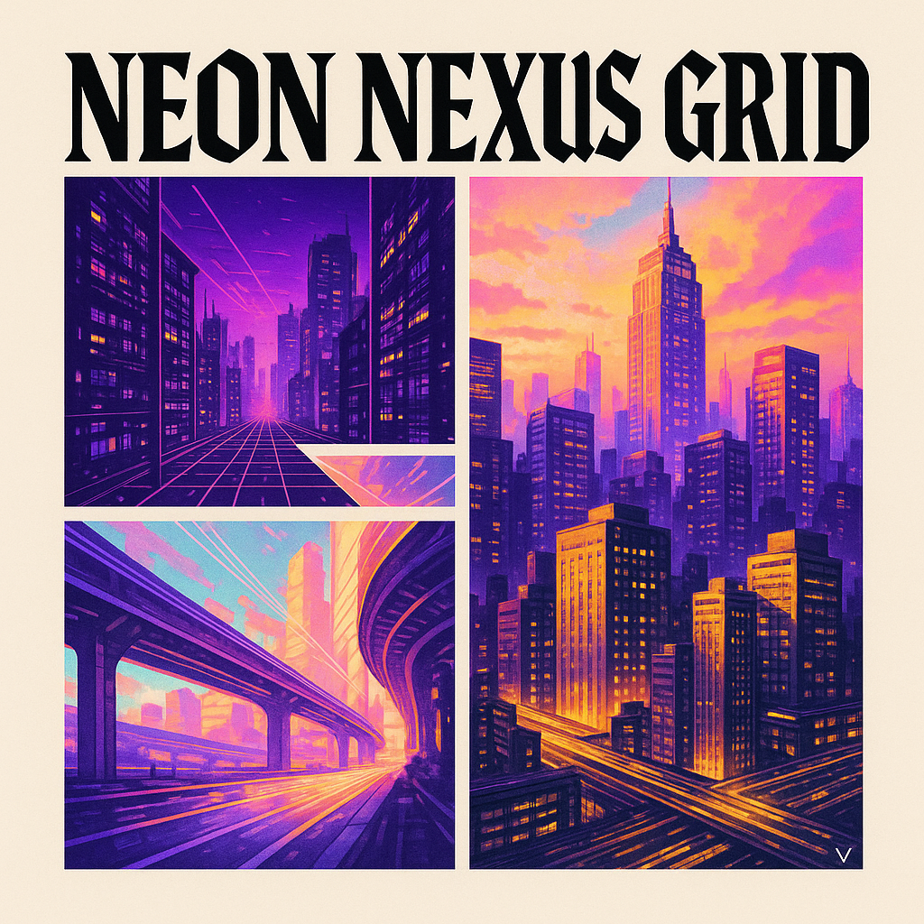 Neon Nexus Grid design graphic