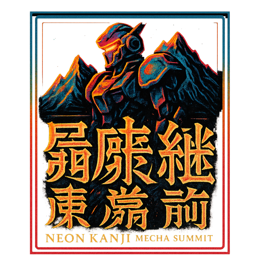 Neon Kanji Mecha Summit design graphic
