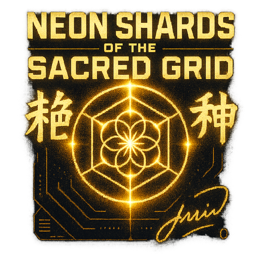 Neon Shards of the Sacred Grid design graphic