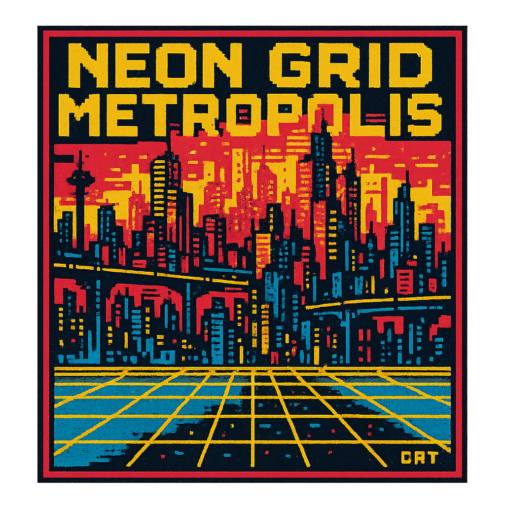 Neon Grid Metropolis design graphic