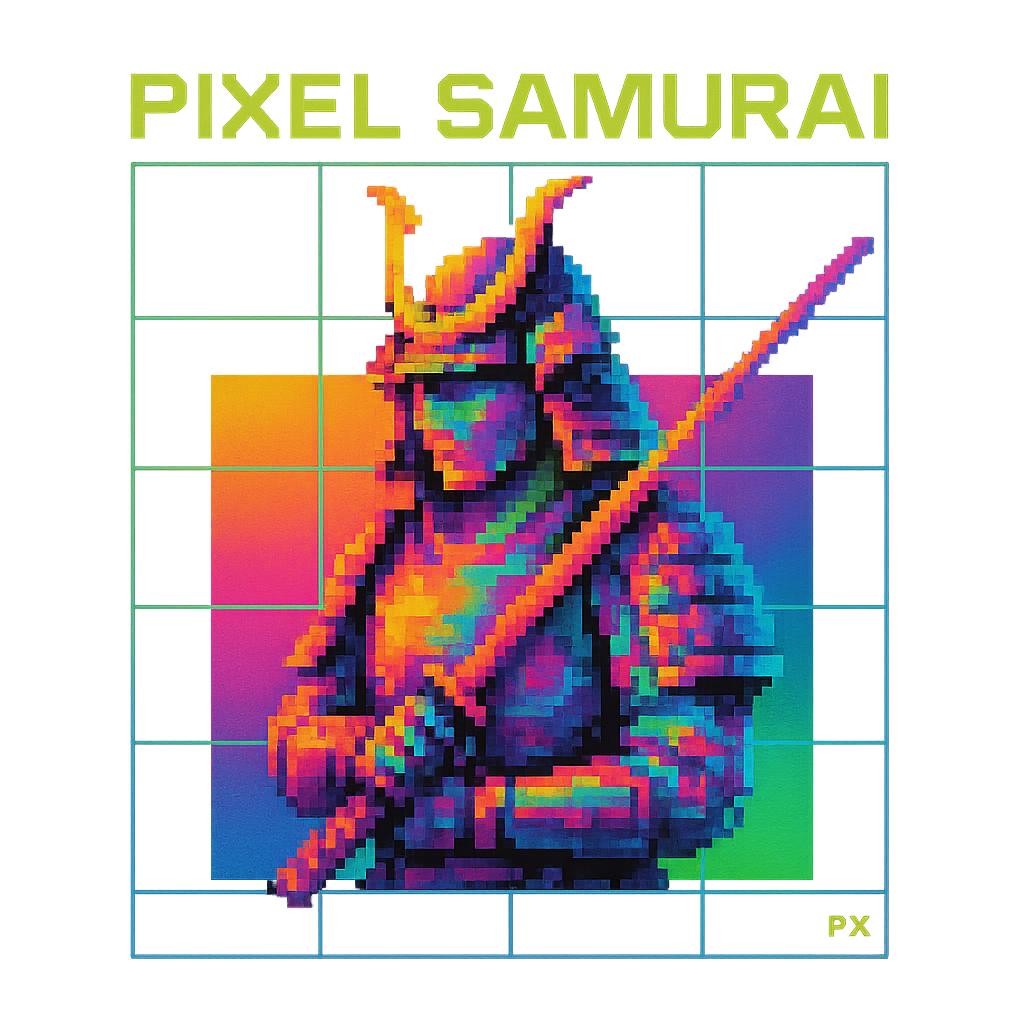 Pixel Samurai Grid design graphic