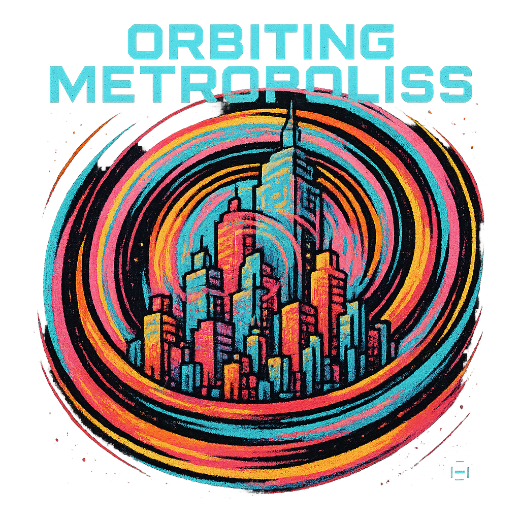 Orbiting Metropolis design graphic