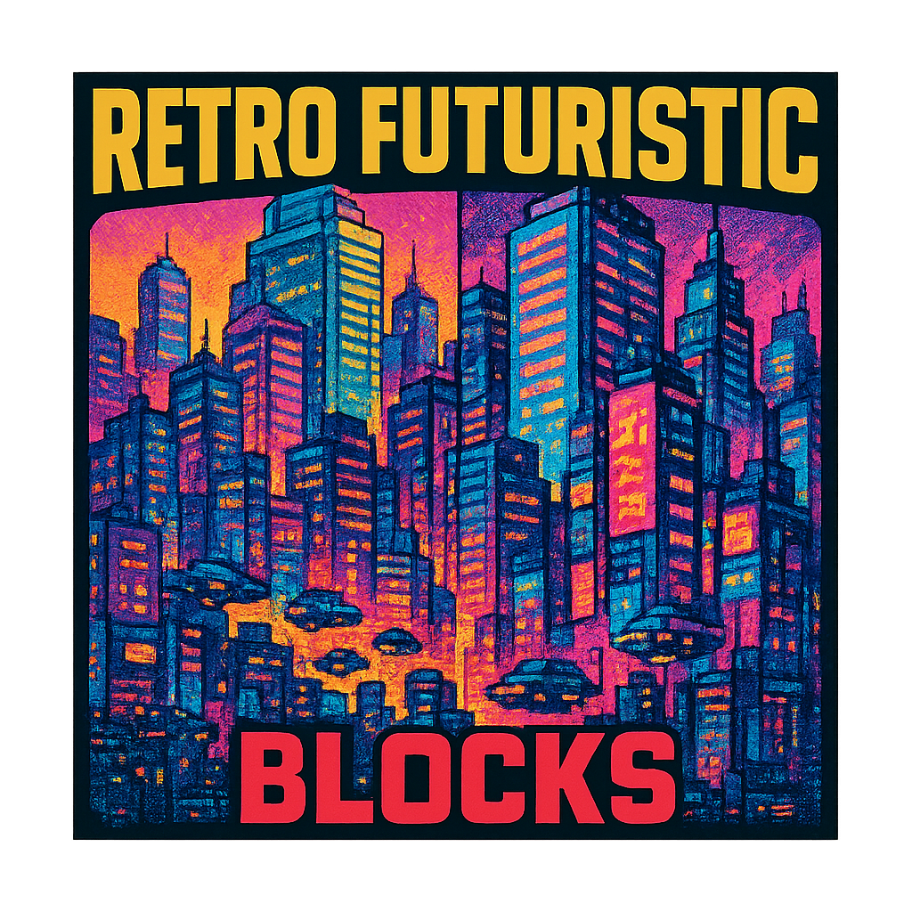 Retro Futuristic Blocks design graphic