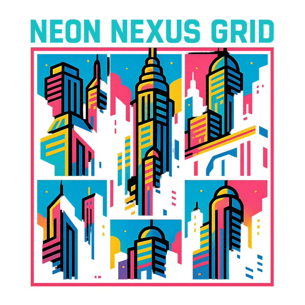 Neon Nexus Grid design graphic