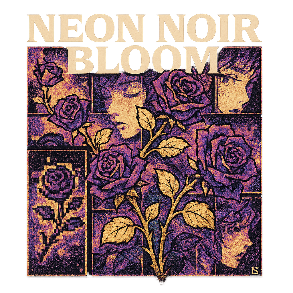 Neon Noir Bloom design graphic