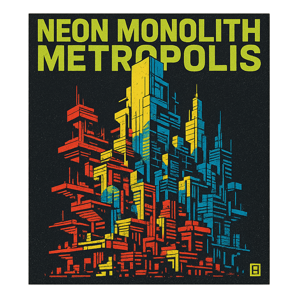 Neon Monolith Metropolis design graphic