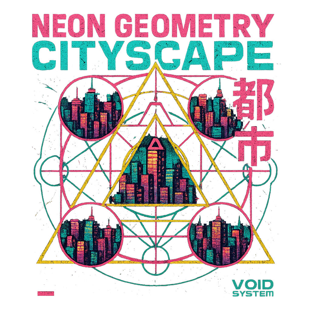 Neon Geometry Cityscape design graphic