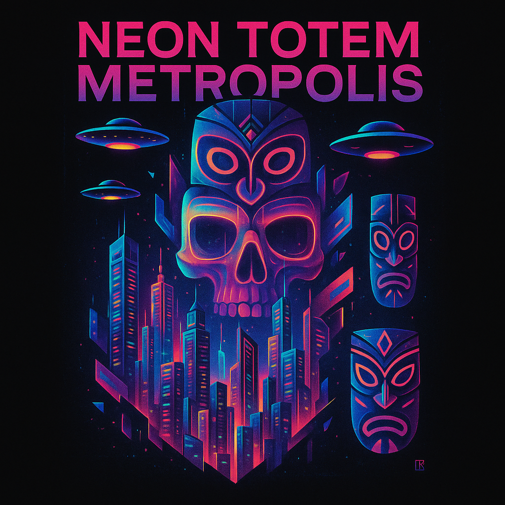 Neon Totem Metropolis design graphic