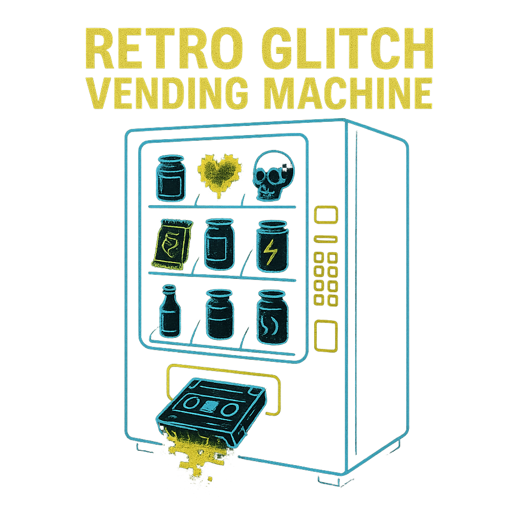 Retro Glitch Vending Machine design graphic