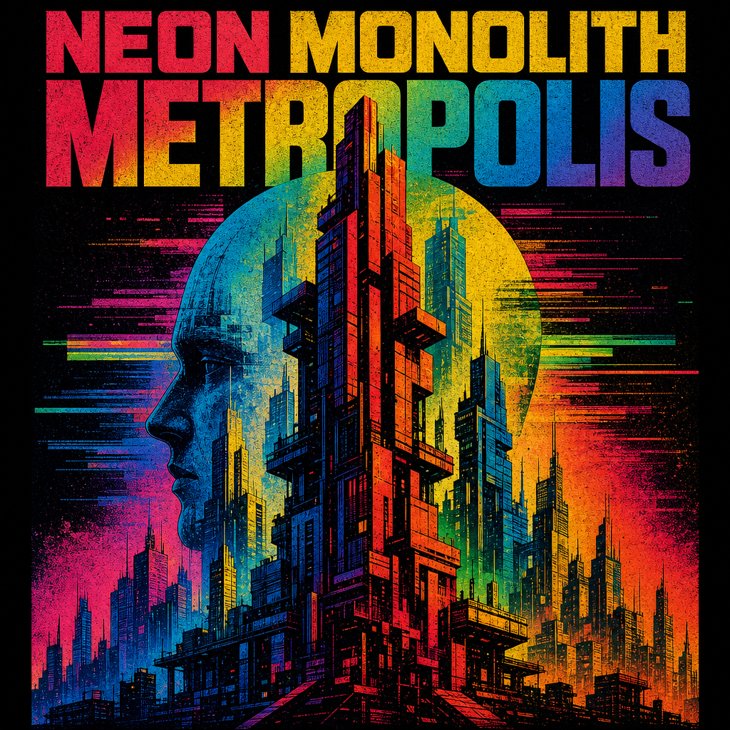 Neon Monolith Metropolis design graphic
