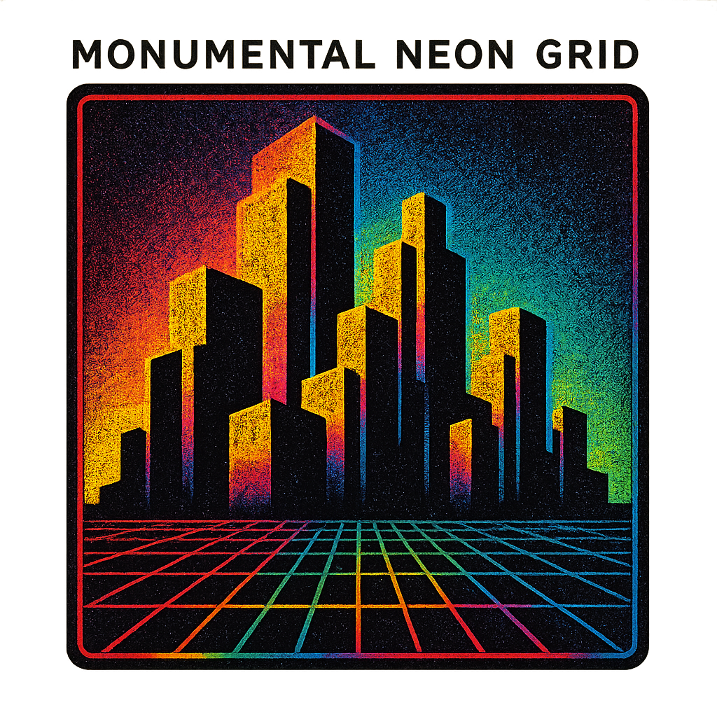 Monumental Neon Grid design graphic