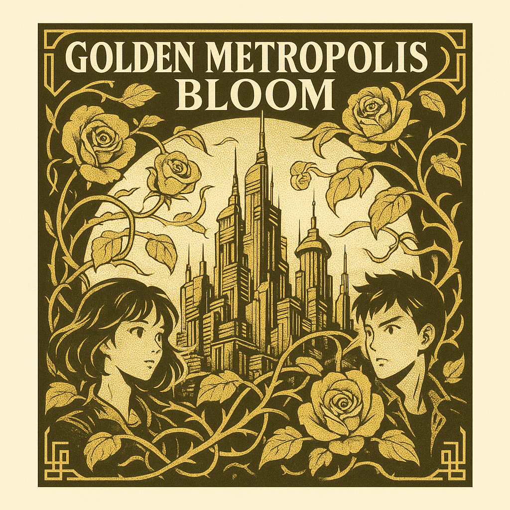 Golden Metropolis Bloom design graphic