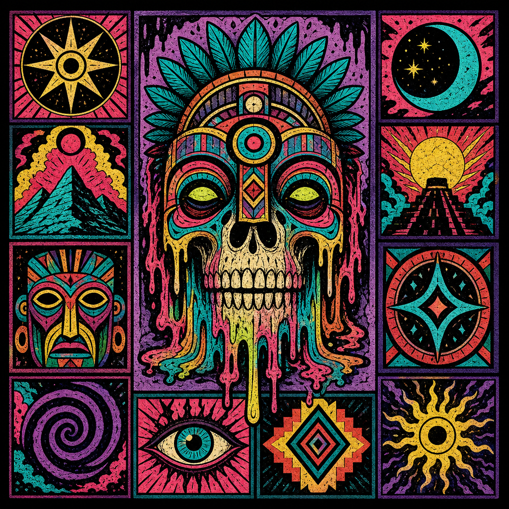 Neon Shaman's Visage design graphic