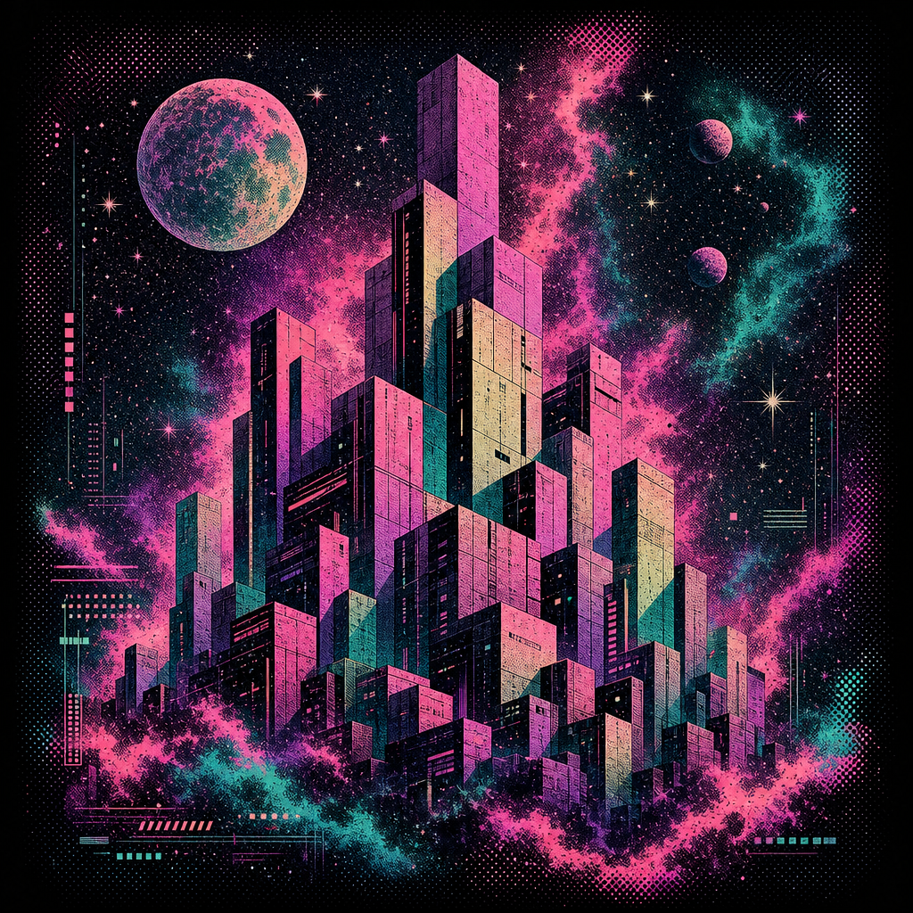 Neon Brutal Cosmos design graphic