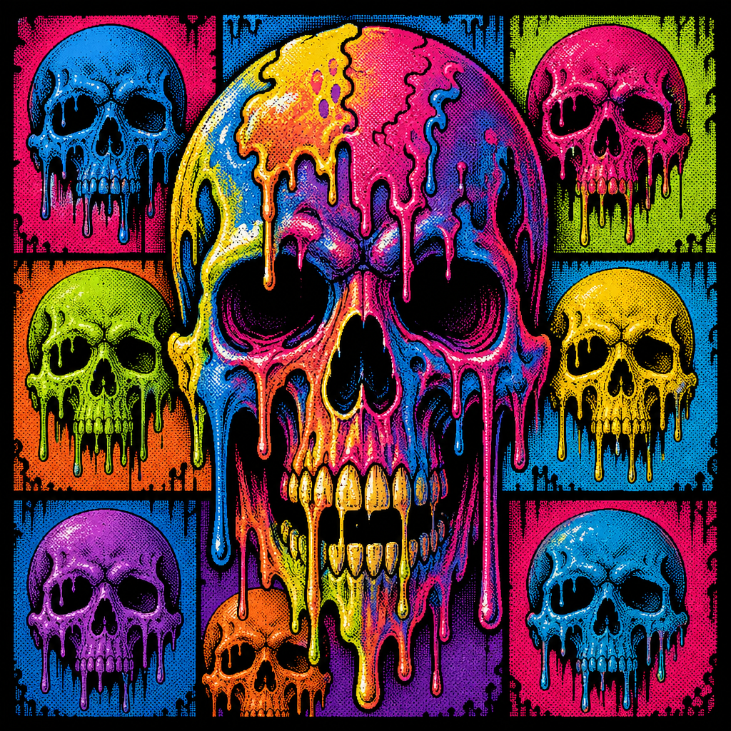 Melting Skull Matrix design graphic
