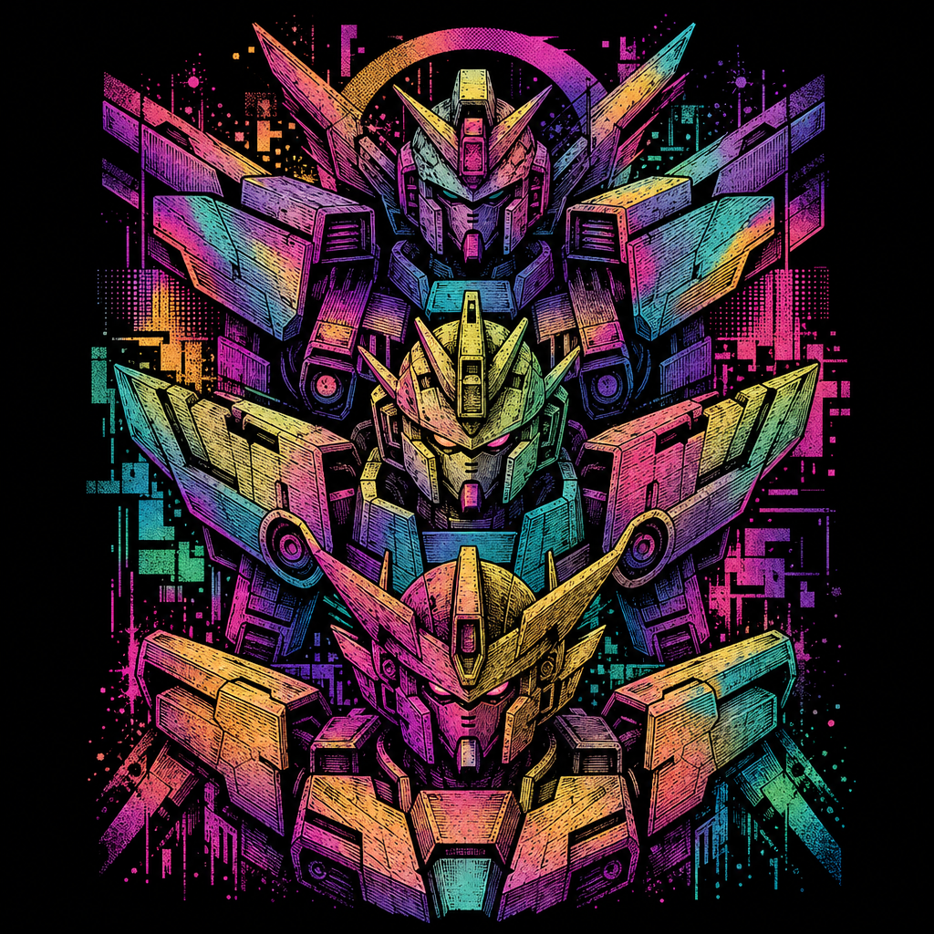 Prismatic Mecha Totem design graphic