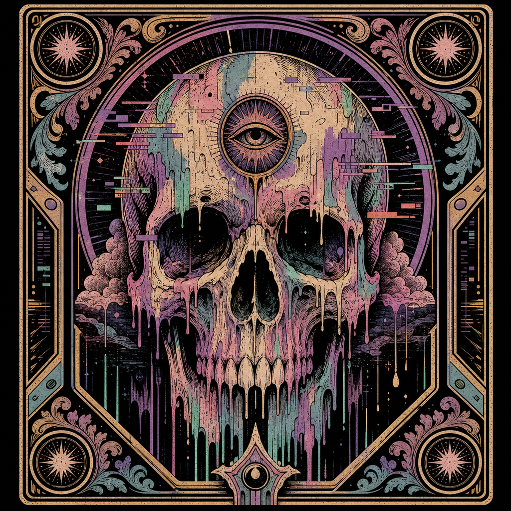 Melting Skull Oracle design graphic